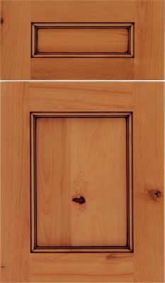 Rustic Alder Recessed Panel Square with 5-Piece Drawer Front
