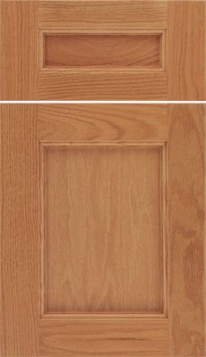 Oak Recessed Panel Square with 5-Piece Drawer Front