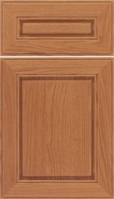 Oak Raised Panel Square with 5-Piece Drawer Front