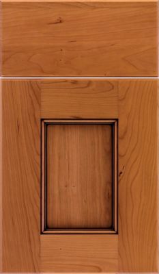 Cherry Recessed Panel Square with Slab Drawer Front