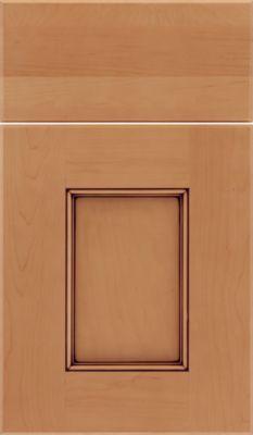 Maple Recessed Panel Square with Slab Drawer Front