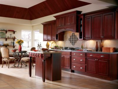 Langston Maple Cranberry Kitchen Cabinets