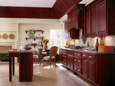 Langston Maple Cranberry Kitchen Cabinets