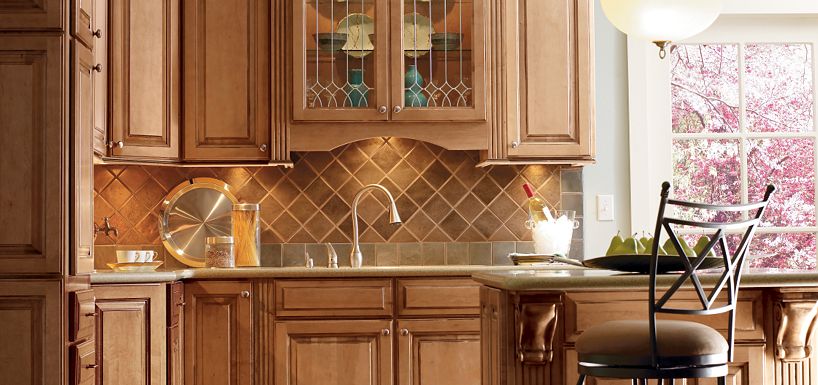 Kitchen Cabinets Glazed Light Wood Doors Home Design And Decor