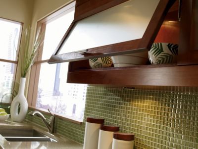 Top-Hinge Glass Door with Wood Frame (in Cherry Rhubarb)