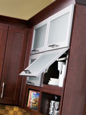Wall Top-Hinge Door with Aluminum Frame and Frost Glass
