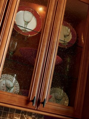 Seeded Glass Door