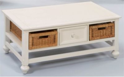 Coastal Way Rectangular Coffee Table, White