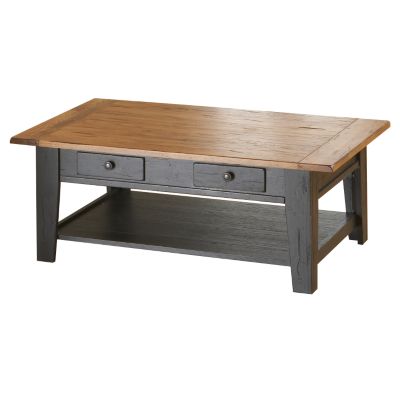 3398-01  : Attic Heirlooms  Rectangular Cocktail Table, Two-Tone