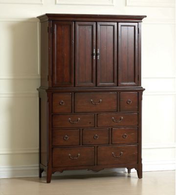 4670-Media Chest  : Attich Heirlooms Fireside Cherry, Media