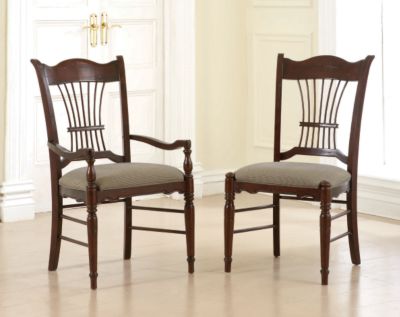 4670-Sheaf Back Fabric  : Attic Heirlooms Fireside Cherry  Sheaf Back Arm Chair, Fabric