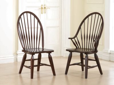 4670-Windsor  : Attic Heirlooms Fireside Cherry  Windsor Dining Chairs