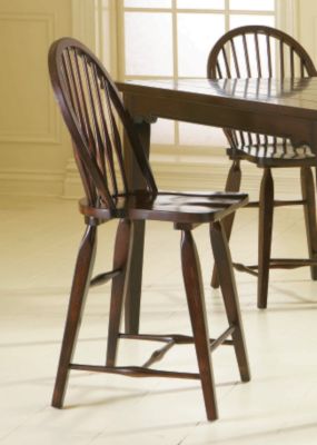 4670-591  : Attic Heirlooms Fireside Cherry  Hoopback Bar Stool