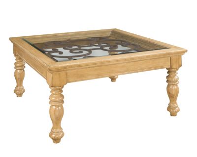 Bryson Square Cocktail Table With Metal Scrollwork