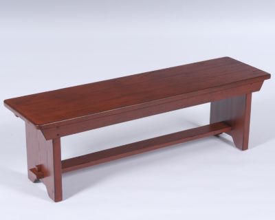 5393-96  : Attic Heirlooms  Bench, Barn Red