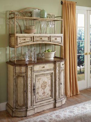 Continents  China Cabinet Base and Deck, Ivory
