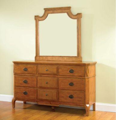 Halsten Kids Light Pine Drawer Dresser and Mirror