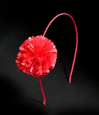 FABRIC FLOWER SKINNY HEADBAND