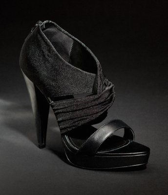 SHIMMER WRAP HEELED SANDALS