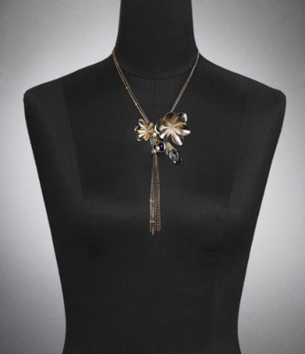 TWO-STRAND FLOWER CHARM NECKLACE
