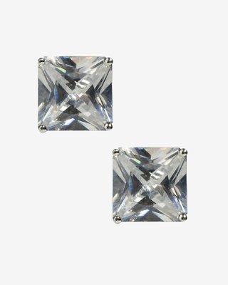 LARGE CUBIC ZIRCONIA STUD EARRINGS