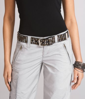 STUDDED CANVAS BELT