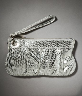 PLEATED SNAKESKIN WRISTLET