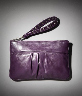 STUDDED HANDLE PLEATED WRISTLET