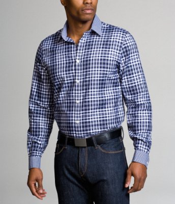 MODERN-FIT SHIRT - BLUE PLAID