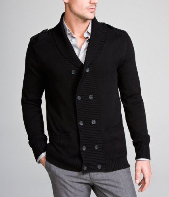DOUBLE-BREASTED MILITARY CARDIGAN