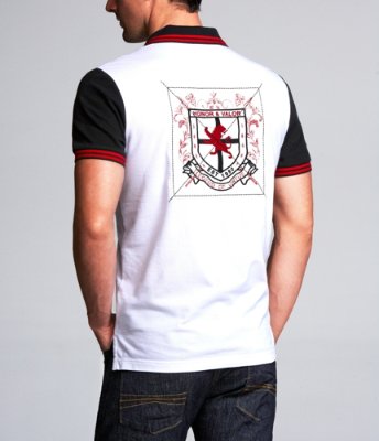 CONTRAST POLO WITH LARGE PATCH