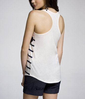 EMBELLISHED STRIPED RACERBACK TANK