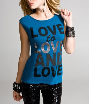 SLEEVELESS GRAPHIC TEE - LOVE