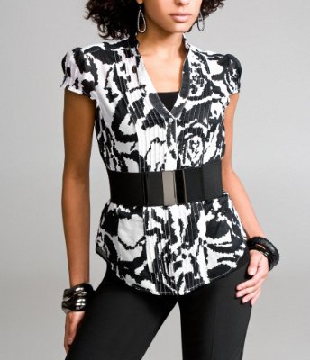 PLEATED-FRONT SHIRT