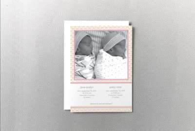 Baby Sparkle: Twin Photo Birth Announcement