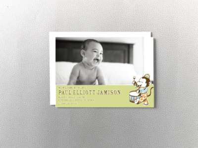 Drummer Monkey: Photo Birth Announcement
