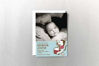 Drummer Monkey: Photo Birth Announcement