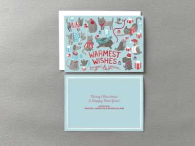 Animal Sweaters Blue: Holiday Card