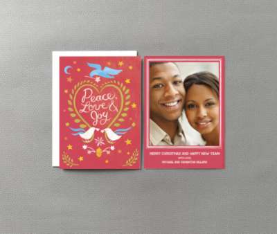 Doves Red---Holiday Photo Card