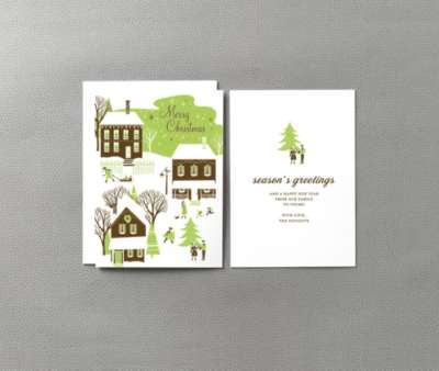 Home for the Holidays Letterpress Holiday Card