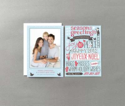 Joyful Greetings Blue: Holiday Photo Card
