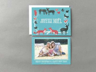 Joyeux Noel Turquoise: Christmas Photo Card