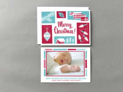 Retro Christmas---Christmas Photo Card