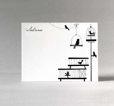 Birdcages: Flat Note Card