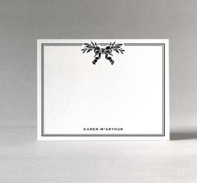 Bow & Wreath: Flat Notecard