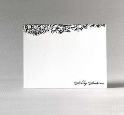 Vintage Scroll: Flat Note Card