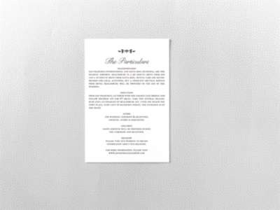 Woodland Damask---Letterpress Details Card