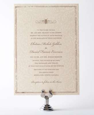 Belle Epoque Letterpress Wedding Invitation