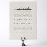 Boston Skyline - Letterpress Wedding Invitation
