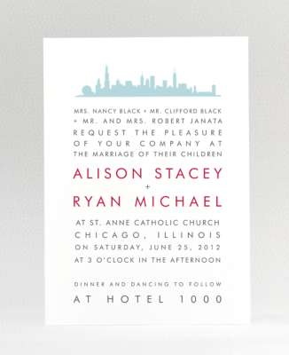 Chicago Skyline: Wedding Invitation